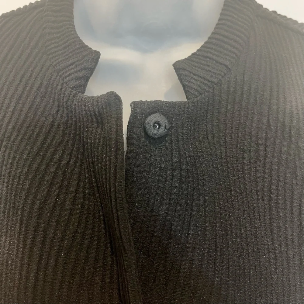 Eileen Fisher Textured Black Cardigan Blazer Jacket Pockets Size M